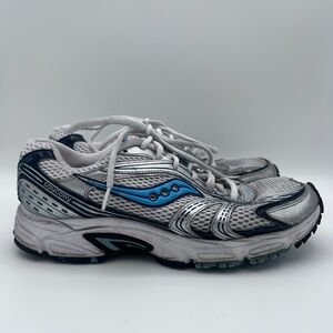 Women's Saucony Oasis Grid Sneakers Running Shoes Size 9.5 Silver‎ Blue